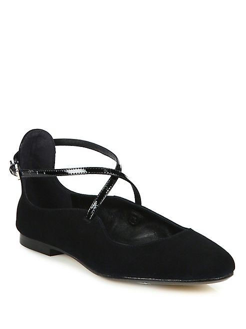 L.K. Bennett - Nessie Suede Crisscross Flats