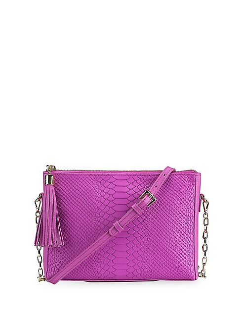 GiGi New York - Hailey Embossed Python Leather Crossbody Bag