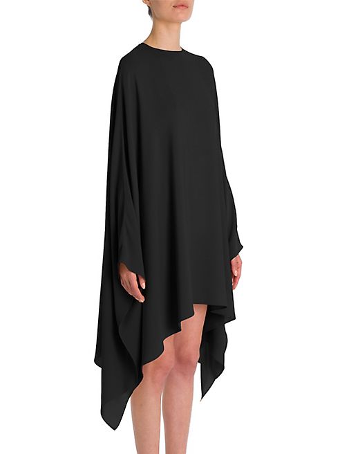 Valentino - Long-Sleeve Drape Georgette Dress