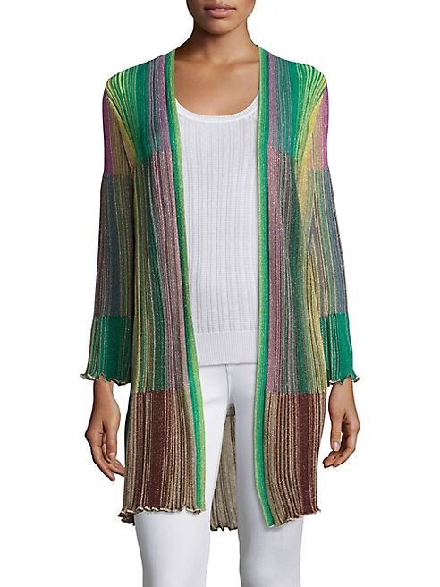 M Missoni - Multi-Toned Plisse Cardigan