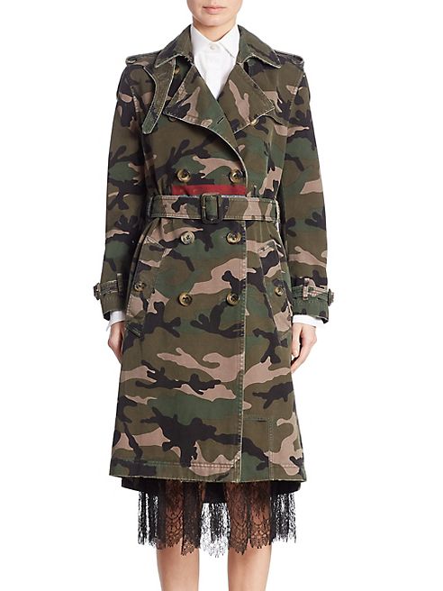 Valentino - Long Camouflage Printed Jacket