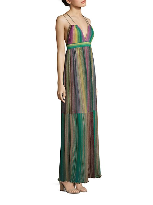 M Missoni - Multicolored Striped Plisse Dress