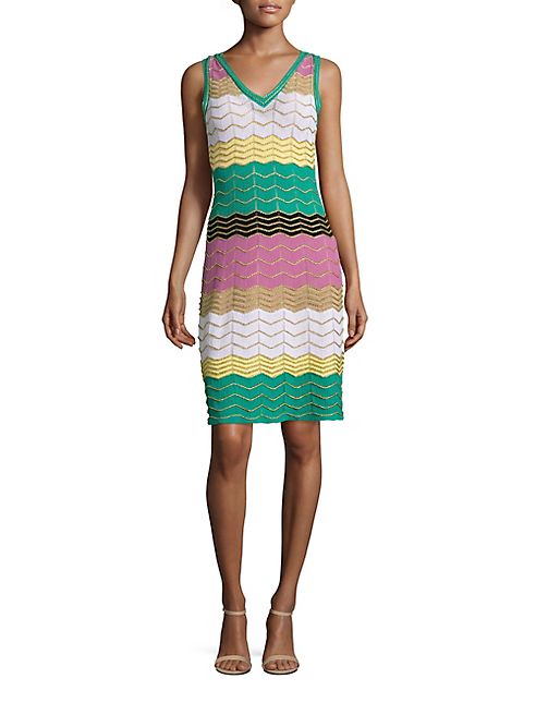 M Missoni - Colorblock Zigzag Sheath Dress