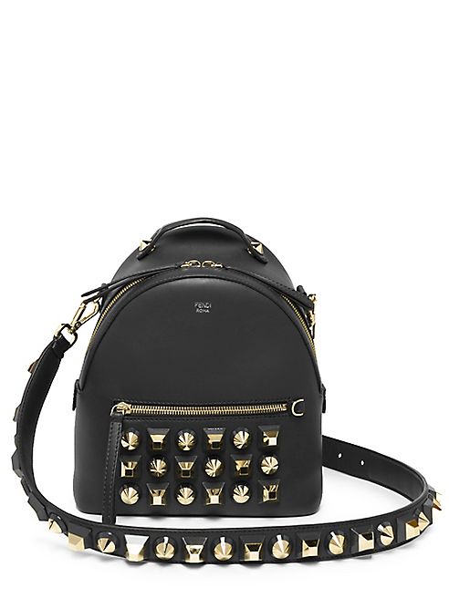 Fendi - Studded Leather Crossbody Backpack