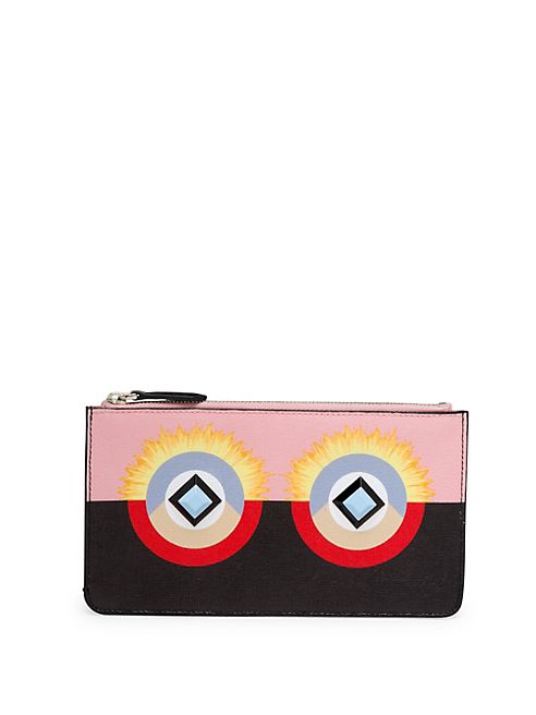 Fendi - Crayons Colorblock Leather Flat Pouch