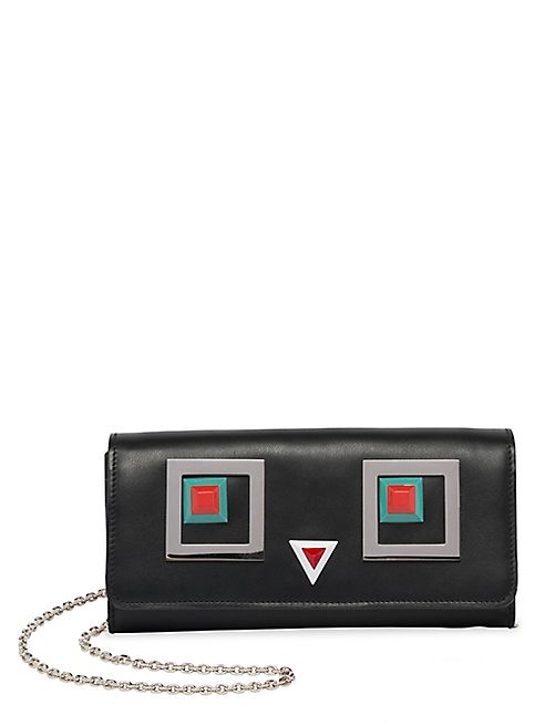 Fendi - 2Jours Square Eyes Leather Chain Wallet