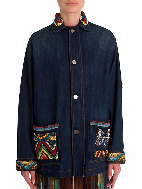 Valentino - Embroidered Denim Jacket