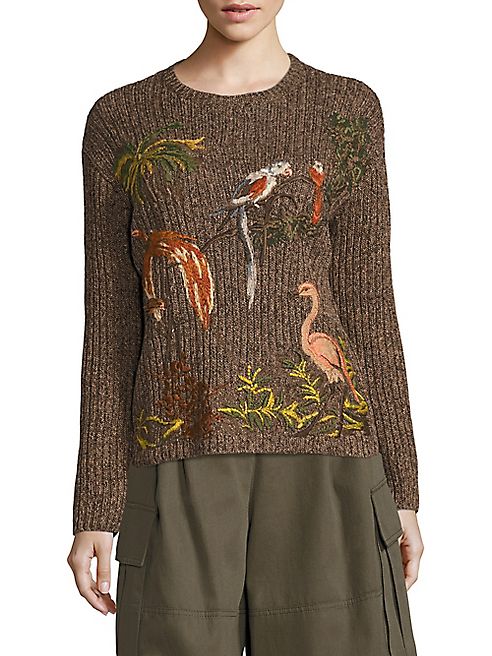 Valentino - Bird Embroidered Top