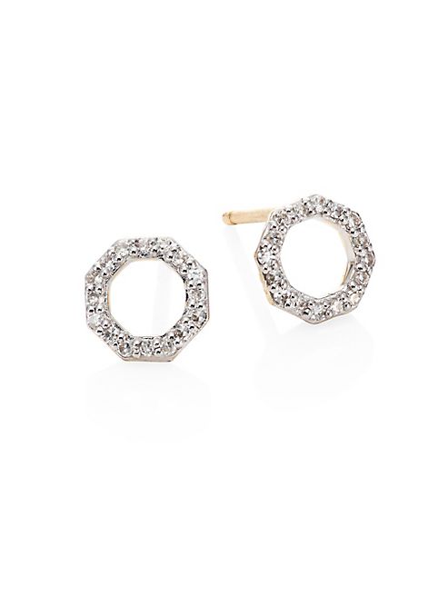 Phillips House - Small Open Hero Diamond & 14K Yellow Gold Stud Earrings