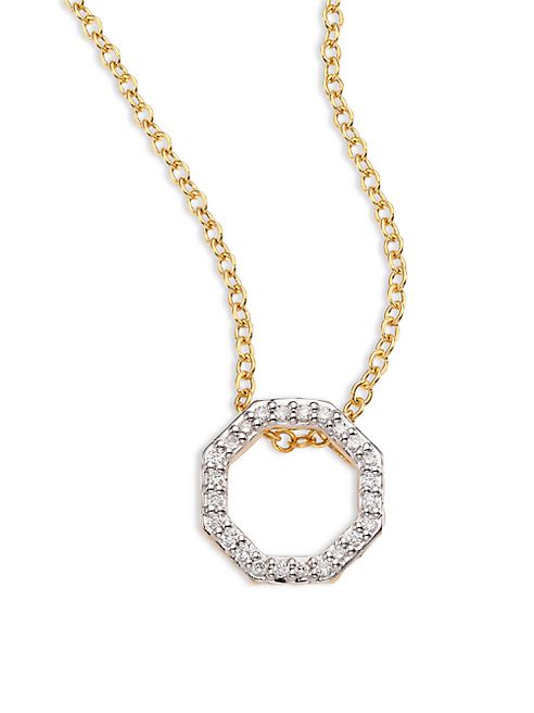 Phillips House - Open Petite Hero Diamond & 14K Yellow Gold Pendant Necklace