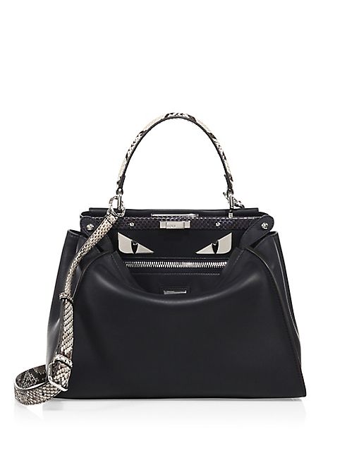 Fendi - Peekaboo Leather & Python Satchel