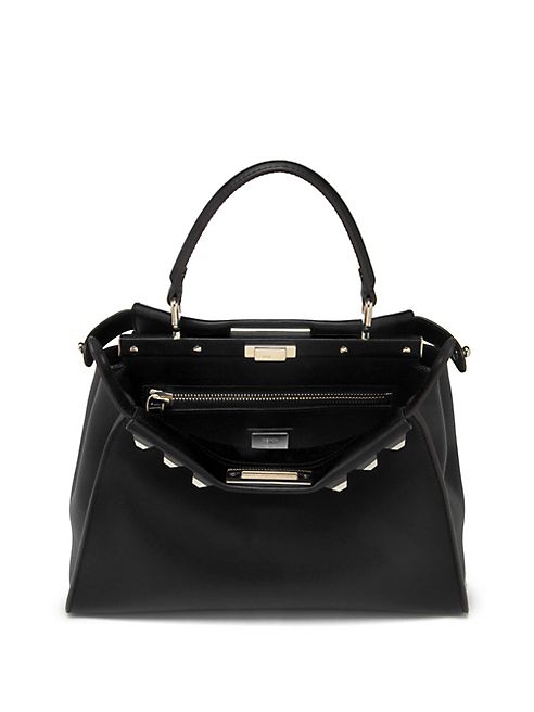 Fendi - Peekaboo Studded Leather Satchel