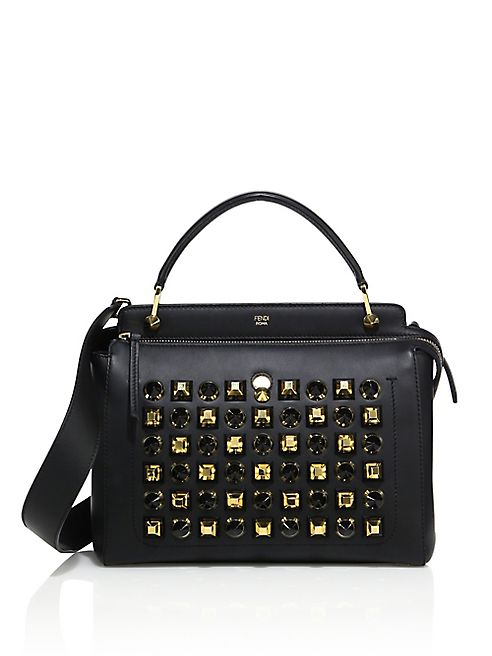 Fendi - Dotcom Studded Leather Satchel