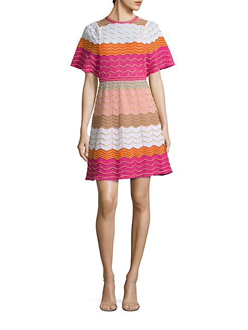 M Missoni - Colorblock Zigzag Striped Dress