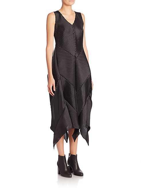 Issey Miyake - Venus Pleats Asymmetrical Hem Dress