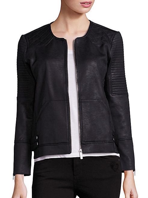 The Kooples - Faux Leather Moto Jacket