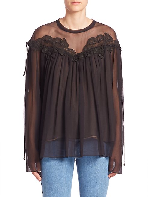 Chloé - Cherry Embroidered Blouse