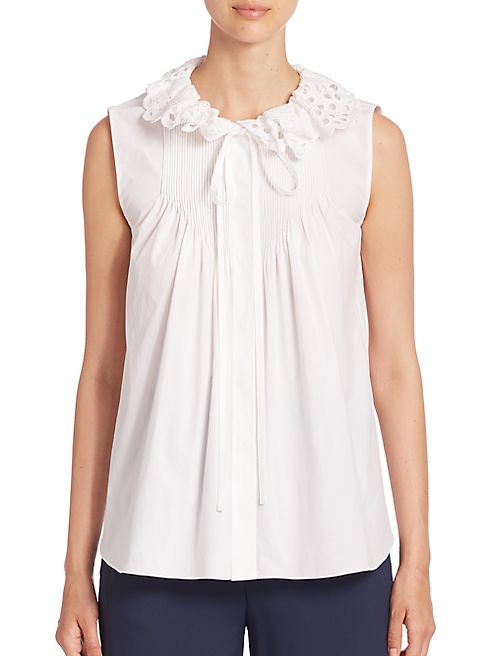 Chloé - Sleeveless Eyelet Blouse