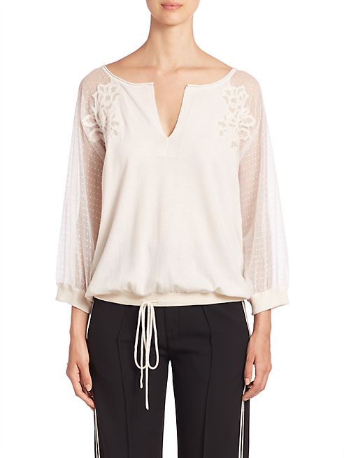 Chloé - Embroidered Knit Blouse