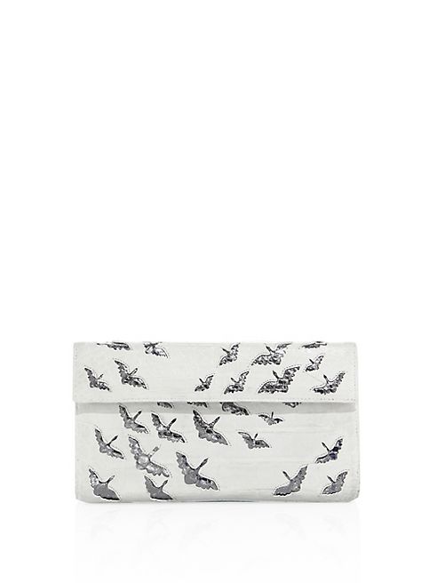 Nancy Gonzalez - Crane Crocodile & Python Flap Clutch