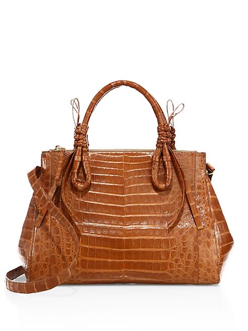 Nancy Gonzalez - Large Double Tie-Knot Crocodile Tote