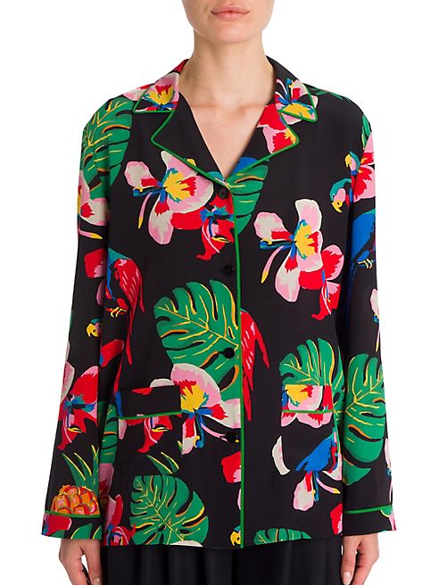 Valentino - Tropical Dream Silk Pajama Top