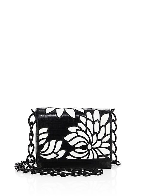 Nancy Gonzalez - Gio Laser-Cut Crocodile Crossbody Bag