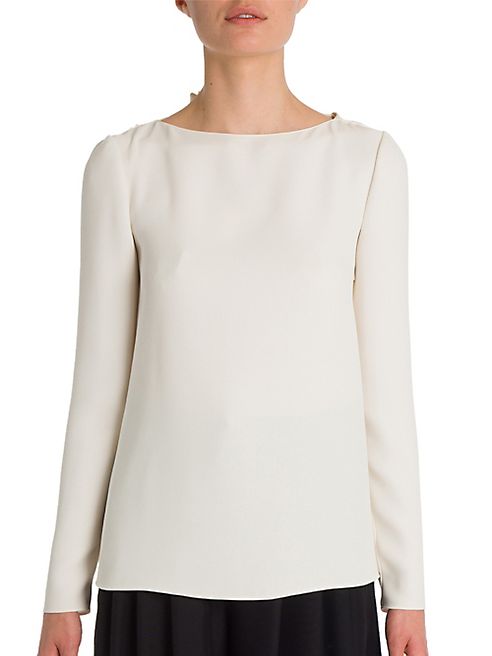 Valentino - Bow Cowl-Back Silk Cady Top