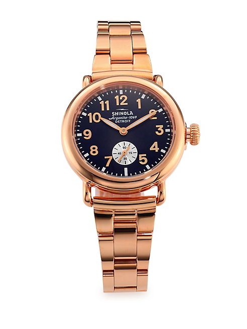 Shinola - Runwell Rose Goldtone Stainless Steel Bracelet Watch