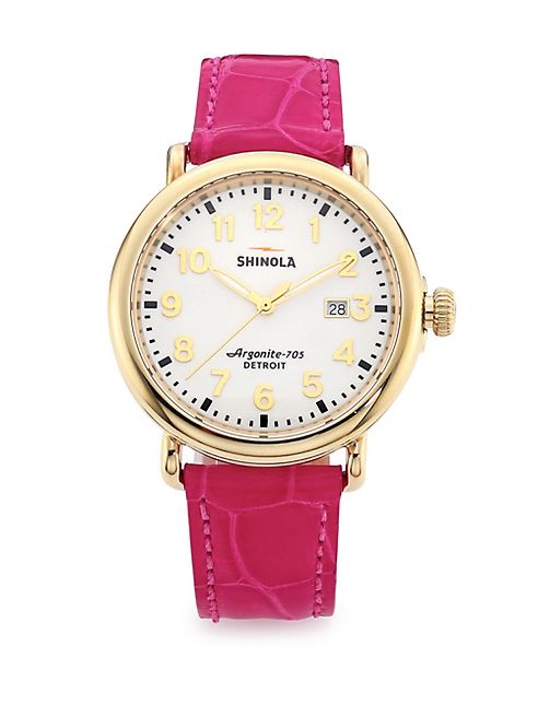 Shinola - Runwell Goldtone Stainless Steel & Alligator Strap Watch