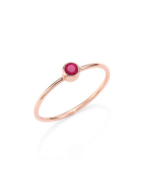 Zoe Chicco - Ruby & 14K Rose Gold Ring