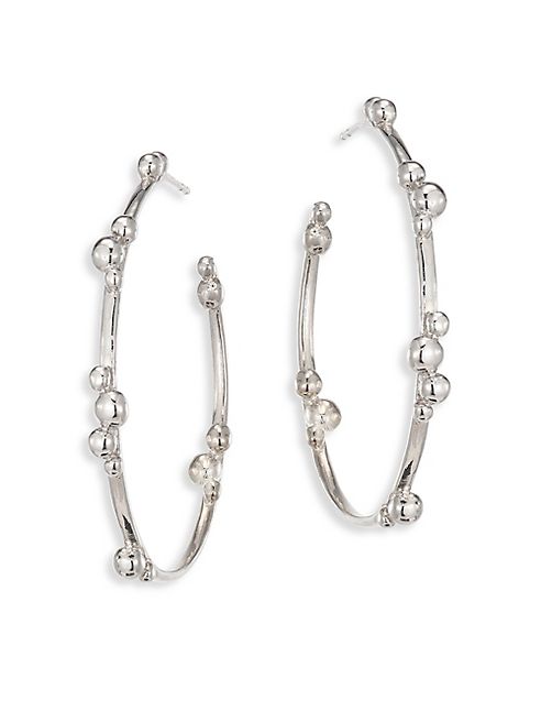 Anzie - Dew Drop Marine Sterling Silver Hoop Earrings/1.5