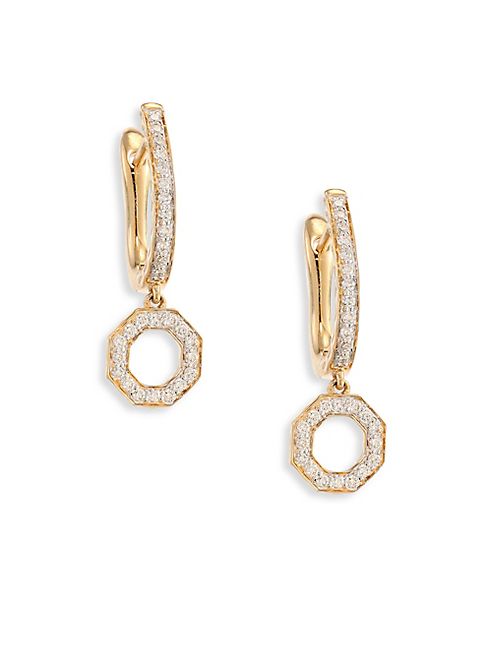 Phillips House - Open Hero Diamond & 14K Yellow Gold Drop Earrings