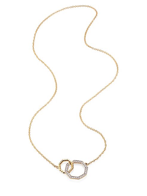 Phillips House - Double Hero Diamond & 14K Yellow Gold Necklace