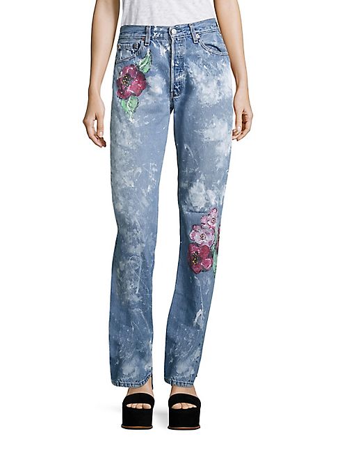 Rialto Jean Project - Vintage 501 Splatter Rose Boyfriend Jeans