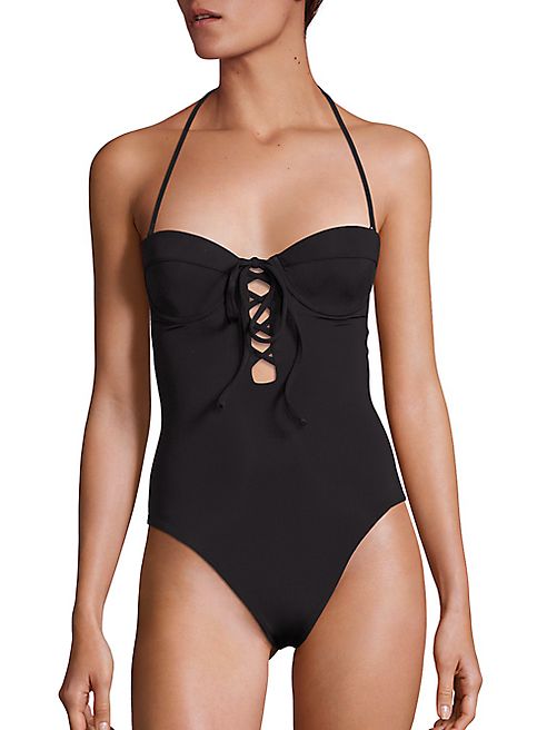 Mara Hoffman - One-Piece Lace-Up Swimsuit