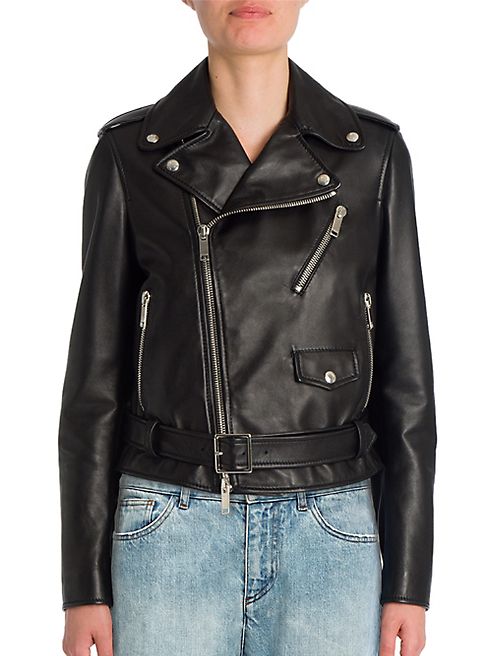 Valentino - Rockstud Oversized Leather Biker Jacket