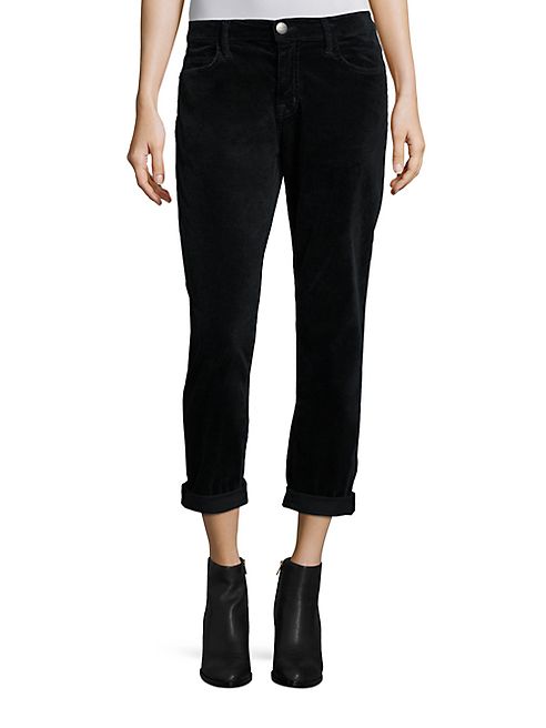 Current/Elliott - The Fling Velvet Roll-Up Boyfriend Jeans