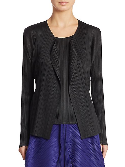 Pleats Please Issey Miyake - Basic Pleated Cardigan