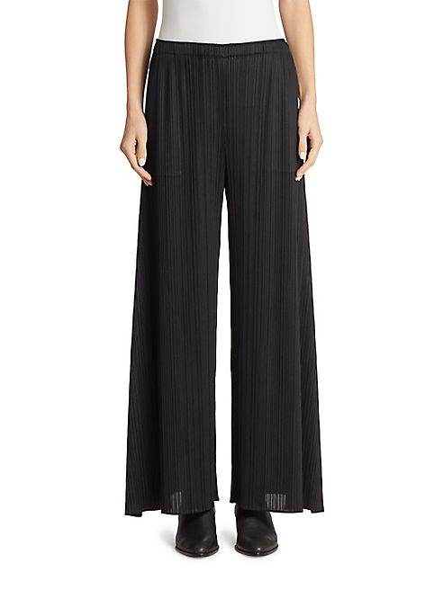 Pleats Please Issey Miyake - Pleated Wide Leg Pants