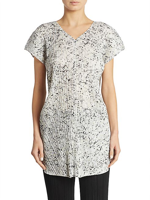 Pleats Please Issey Miyake - Marble Printed Tunic Top