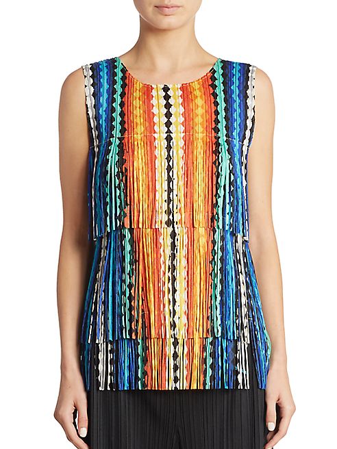 Pleats Please Issey Miyake - Printed Tiered Top