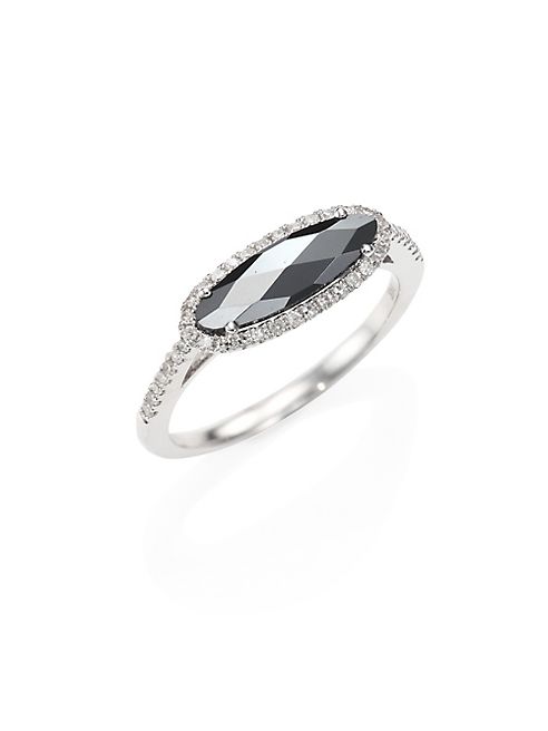 Meira T - Diamond, Hematite & 14K White Gold Ring