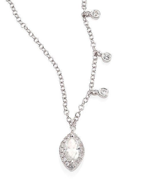 Meira T - Marquise Diamond & 14K White Gold Pendant Necklace