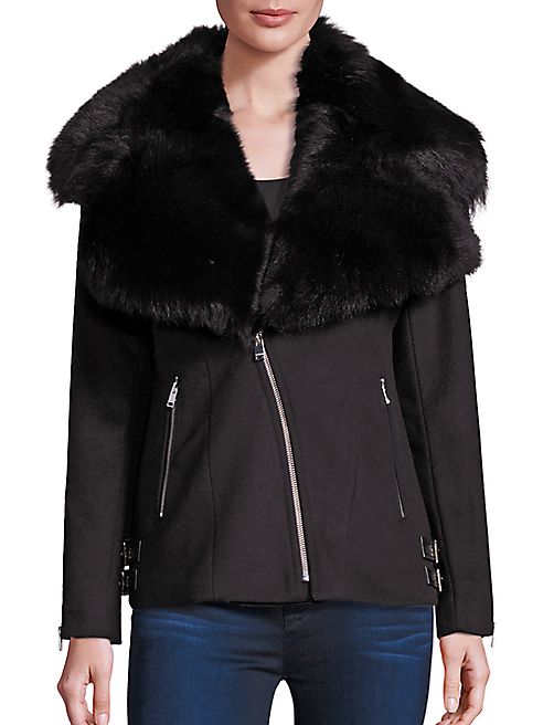 LAMARQUE - Kiri Shearling Collar Moto Jacket