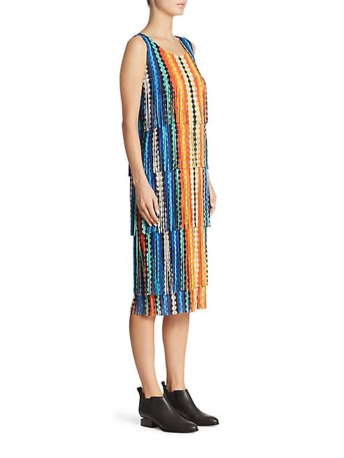 Pleats Please Issey Miyake - Tiered Striped Dress