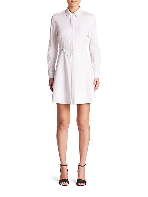 Alexander Wang - Lace-Up Waist Peplum Shirtdress