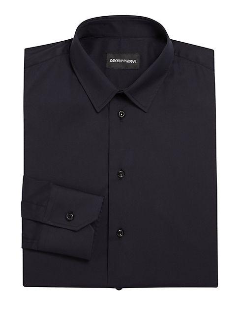 Emporio Armani - Solid Stretch Cotton Slim Dress Shirt