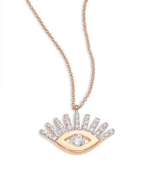 Kismet by Milka - Evil Eye Diamond & 14K Rose Gold Pendant Necklace