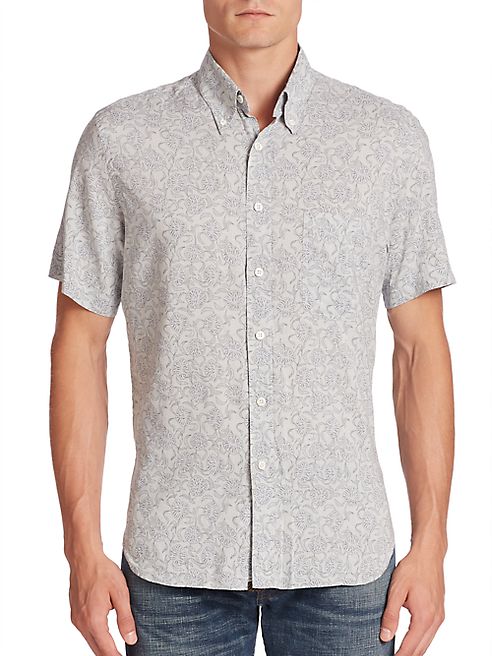 Billy Reid - Tuscumbia Aquatic Print Button-Down Shirt